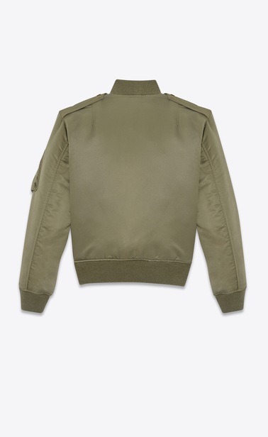 bomber jacket in khaki nylon